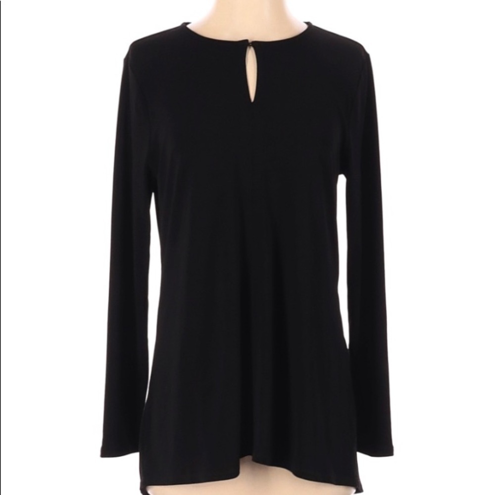 TAHARI SCOOP NECKLINE BLACK 3/4 BLACK SLEEVE SMALL